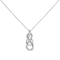 925 Sterling Silver Diamond Accent Interlocking Infinity Pendant Necklace (H-I Color, I2-I3 Clarity) - 18