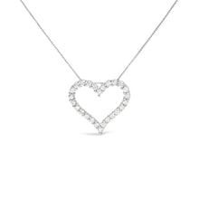 .925 Sterling Silver 2.0 Cttw Diamond Open Heart 18" Pendant Necklace (I-J Color, I2-I3 Clarity)-0