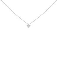 10K Gold 1/10 Cttw Bezel Set Solitaire Princess Cut Diamond Kite Shaped Pendent Necklace - 18