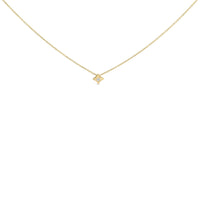 10K Gold 1/10 Cttw Bezel Set Solitaire Princess Cut Diamond Kite Shaped Pendent Necklace - 18