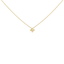 10K Gold 1/5 Cttw Bezel Set Princess Diamond Kite Shaped Solitaire Pendent Necklace-1
