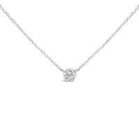 14K White Gold 1.00 Cttw Bezel Set Round Lab-Grown Diamond Solitaire 18