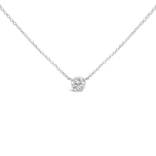 14K White Gold 1.00 Cttw Bezel Set Round Lab-Grown Diamond Solitaire 18" Pendant Necklace (F-G Color, VS1-VS2 Clarity)-0