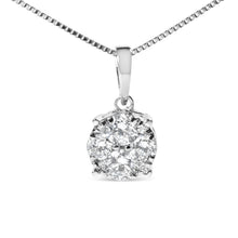 14k White Gold 1/2 Cttw Lab Grown Diamond Floral Cluster Pendant 18" Necklace (G-H Color, VS1-VS2 Clarity)-0