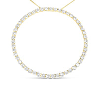 10K Yellow Gold Plated .925 Sterling Silver 4 Cttw Diamond Circle Hoop 18