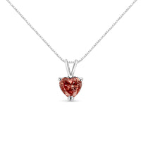 IGI Certified 14K White Gold Martini Set 1.00 Cttw Lab Grown Pink Heart Diamond Solitaire 18