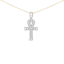 10K Yellow Gold 1.00 Cttw Ankh Cross Pendant (H-I Color, SI1-SI2 Clarity) -18" Inches-0