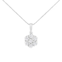 14K White Gold 2.00 Cttw Brilliant Round-Cut Diamond 7 Stone Flower Cluster 18