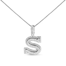 .925 Sterling Silver 1 1/10 Cttw Round Lab-Grown Diamond "S" Pendant Necklace - 18"-0