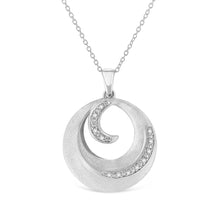 .925 Sterling Silver Pave-Set Diamond Accent Fashion Circle 18" Pendant Necklace (I-J Color, I1-I2 Clarity)-0
