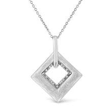 .925 Sterling Silver Pave-Set Diamond Accent Kite Shape 18" Pendant Necklace (I-J Color, I1-I2 Clarity)-0