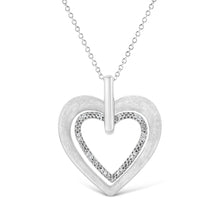 .925 Sterling Silver Prong-Set Diamond Accent Double Heart 18" Pendant Necklace (I-J Color, I1-I2 Clarity)-0