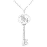 .925 Sterling Silver Diamond Accent Zodiac Key 18