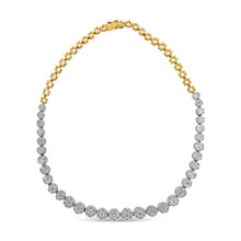 IGI Certified 14K Yellow Gold 14 3/4 cttw Pave Set Round-Cut Diamond Riviera Necklace (F-G Color, S2-I1 Clarity)-0