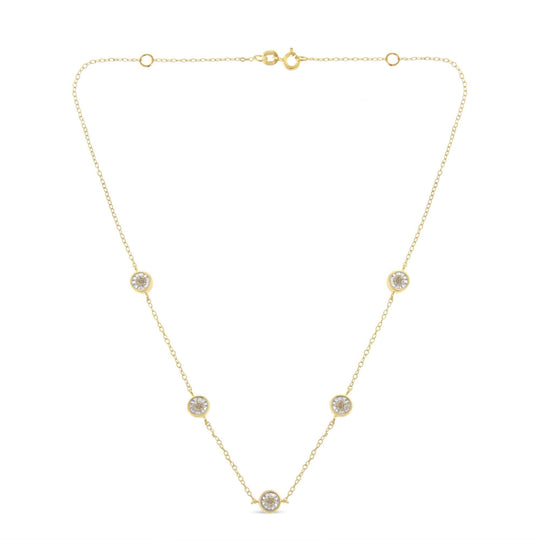 Sterling Silver Diamond Station Necklace (1/2 cttw, K-L Color, I2-I3 Clarity)-0