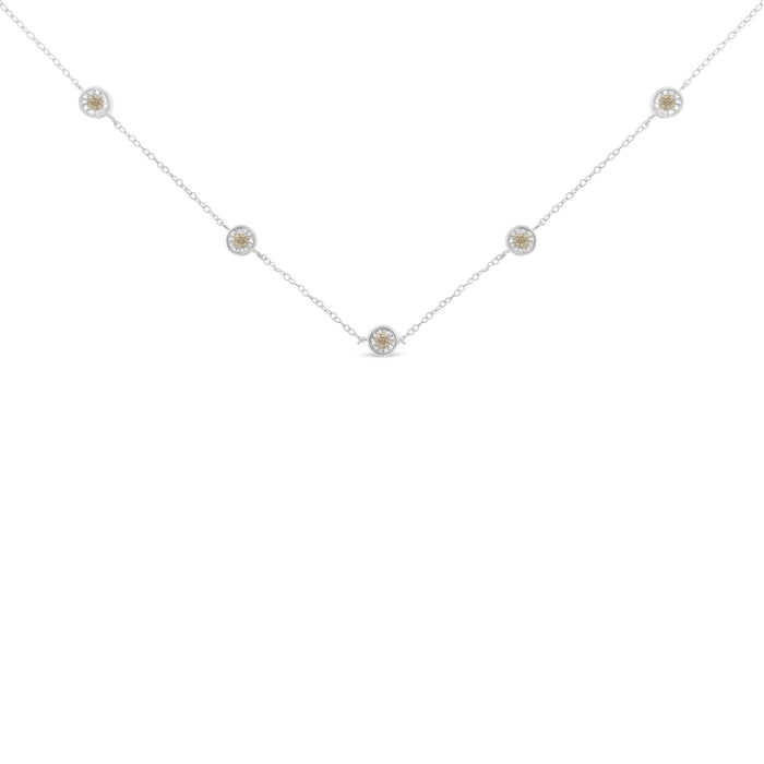 Sterling Silver Diamond Station Necklace (1/2 cttw, I-J Color, I1-I2 Clarity)
