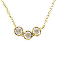 Two-Toned Sterling-Silver Champagne Diamond 3 Stone Necklace (1/4 cttw, K-L Color, I2-I3 Clarity)-0