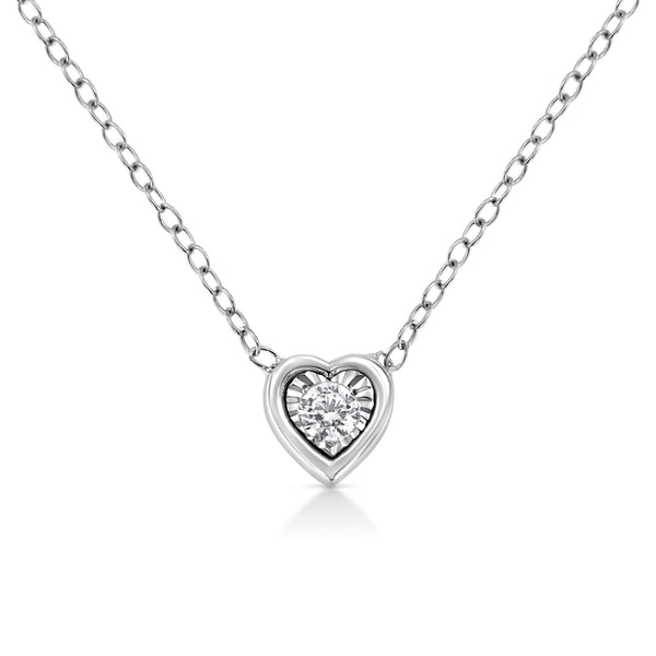 10K White Gold 1/10 Cttw Miracle Set Round-Cut Diamond 18