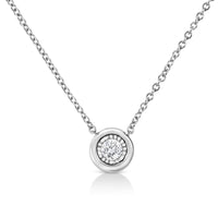 10K White Gold 1/10 Cttw Miracle Set Round-Cut Diamond 18