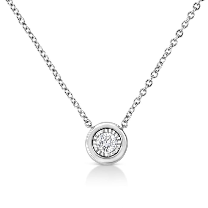 10K White Gold 1/10 Cttw Miracle Set Round-Cut Diamond 18