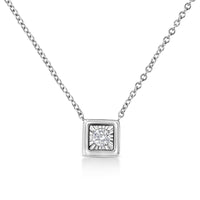 10K White Gold 1/10 Cttw Miracle Set Round-Cut Diamond 18