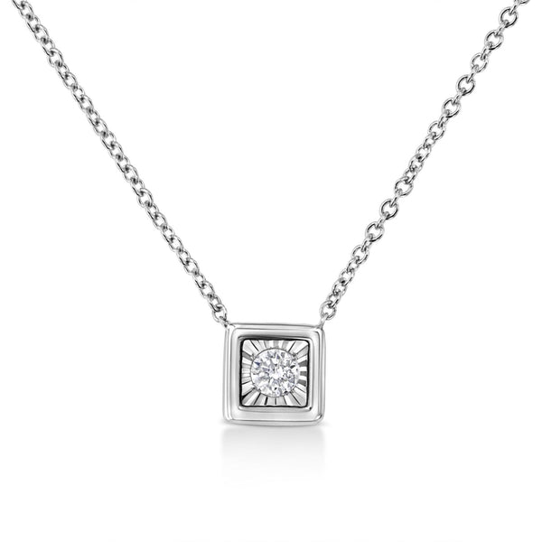 10K White Gold 1/10 Cttw Miracle Set Round-Cut Diamond 18