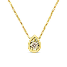 10K Yellow Gold Plated .925 Sterling Silver 1/10 Cttw Miracle Set Round Diamond 18" Pendant Necklace - Choice of Shapes-4
