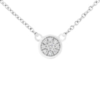 10K White Gold 1/4 Cttw Diamond Flower Pendant Necklace (I-J Color, I2-I3 Clarity) - Adjustable 16-18