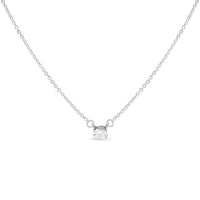 14K White Gold 1/4 Cttw Lab Grown Oval Solitaire Diamond East West 18