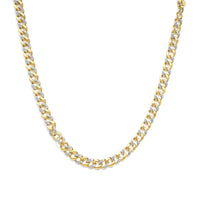 14K Yellow Gold Plated .925 Sterling Silver 1.0 Cttw Diamond Cuban Link Necklace (I-J Color, I3 Clarity) - 18