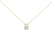 14K Yellow Gold 1/6 Cttw Diamond Lock Pendant 18" Necklace (I-J Color, I1-I2 Clarity)-0