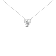 925 Sterling Silver 1/3 Ctw Diamond Heart and Lightning Bolt Pendant Necklace (H-I Color, SI1-SI2 Clarity) -  18" Inches-0