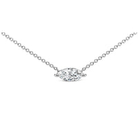 14K White Gold 1/2 Cttw Marquise Lab-Grown Diamond East West Solitaire 18
