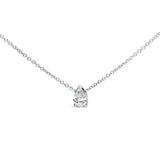 14K White Gold 1/2 Cttw Pear Shape Lab-Grown Diamond 3-Prong Solitaire Pendant Necklace 18 Inch (F-G Color, VS2-SI1 Clarity)-0 thumbnail 1