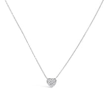 14K White Gold 1/4 Cttw Diamond Composite Heart Pendant Necklace - 18" Inches-0