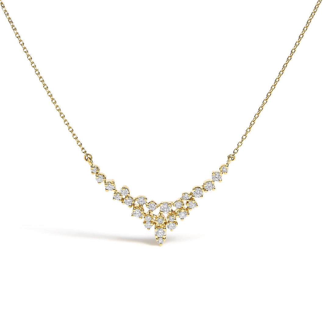 14K Yellow Gold 1/2 Cttw Diamond Scattered 