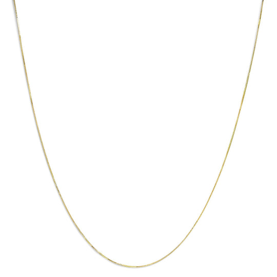 Unisex Solid 14K Gold 0.75mm Classic Box Chain Necklace-0