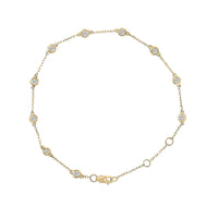 14K Gold 1/2 Cttw Bezel Set Lab Grown Diamond Station Bracelet