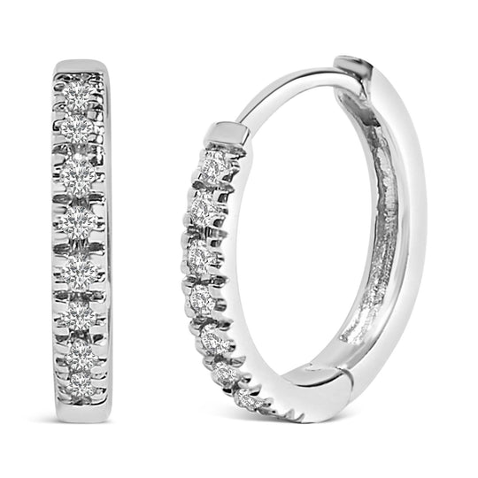 14K Rose Gold 1/5 CTW Diamond Huggie Hoop Earrings (K-L Color, I2-I3 Clarity)-0