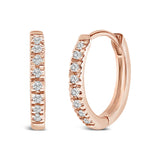 14K Rose Gold 1/5 CTW Diamond Huggie Hoop Earrings (K-L Color, I2-I3 Clarity)-2 thumbnail 3