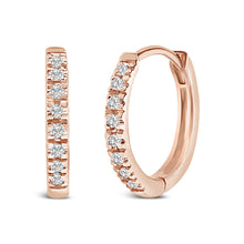 14K Rose Gold 1/5 CTW Diamond Huggie Hoop Earrings (K-L Color, I2-I3 Clarity)-2