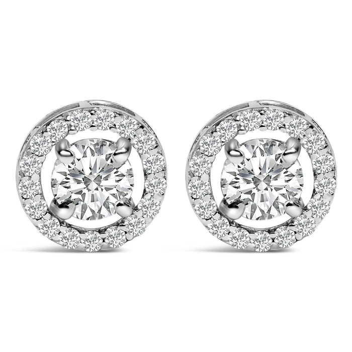 Men's 14K White Gold 1 3/4 Cttw Lab Grown Diamond Halo Cufflink