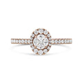 18K Rose Gold 1/2 Cttw Composite Marquise Composite Diamond Oval Shaped Halo Engagement Ring (F-G Color, VS1-VS2 Clarity)-0