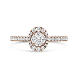 18K Rose Gold 1/2 Cttw Composite Marquise Composite Diamond Oval Shaped Halo Engagement Ring (F-G Color, VS1-VS2 Clarity)-0 thumbnail 1