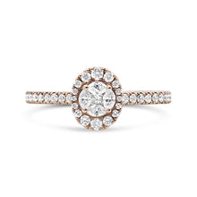 18K Rose Gold 1/2 Cttw Composite Marquise Composite Diamond Oval Shaped Halo Engagement Ring (F-G Color, VS1-VS2 Clarity)-0