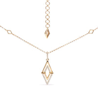 14K Yellow Gold 1/4 Cttw Diamond Double Triangle Geometric 18