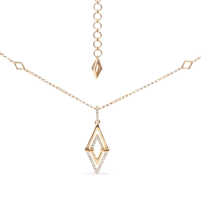 14K Yellow Gold 1/4 Cttw Diamond Double Triangle Geometric 18