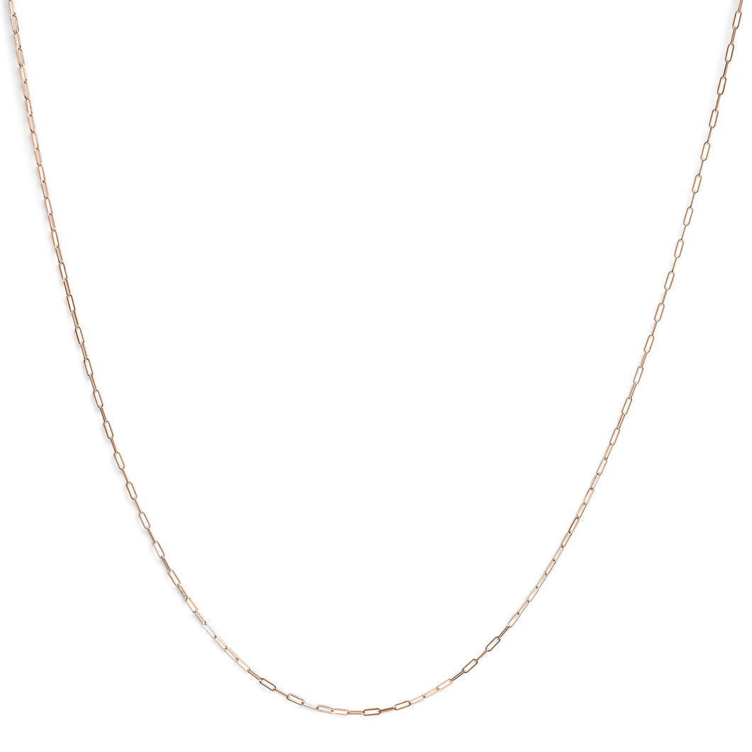 Unisex Solid 14K Gold 1.5mm Paperclip Chain Necklace - Choice of Length and Metal Color-0