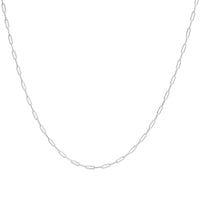 Unisex Solid 14K Gold 2.5mm Paperclip Chain Necklace