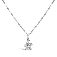 .925 Sterling Silver Diamond Accent Flower Pendant Necklace (J-K Color, I2-I3 Clarity) - 18" Inches-0